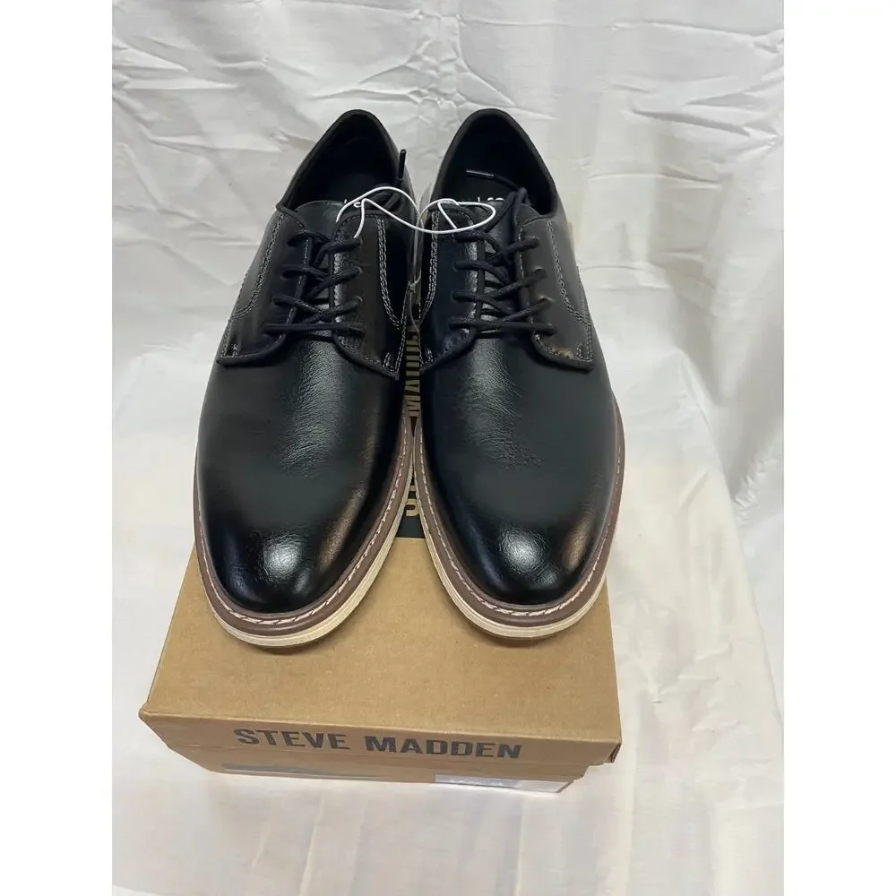 Steve Madden P Jansen Black Men’s Oxford Dress Shoes Size 9 New in Box